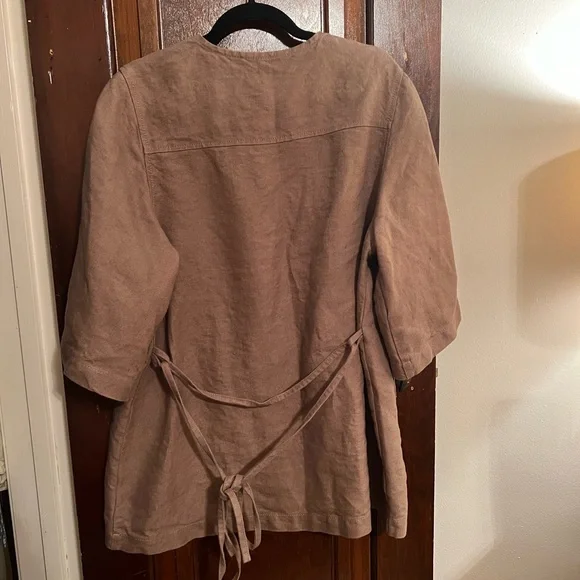 Linenfox Heavy Linen Overshirt – Pippa in Cacao, size S-M - Picture 3 of 4